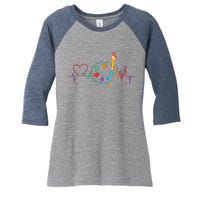 Funny Paint Palette Brush Artist Painter Gift Women's Tri-Blend 3/4-Sleeve Raglan Shirt