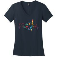 Funny Paint Palette Brush Artist Painter Gift Women's V-Neck T-Shirt