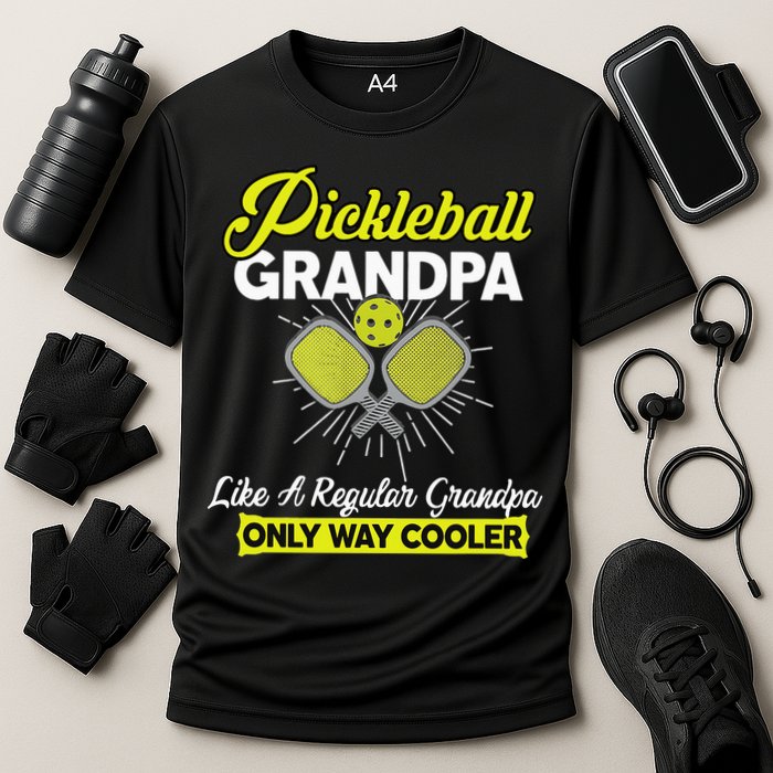 funny Player Pickle Ball Pickleball Grandpa Cooling Performance Crew T-Shirt