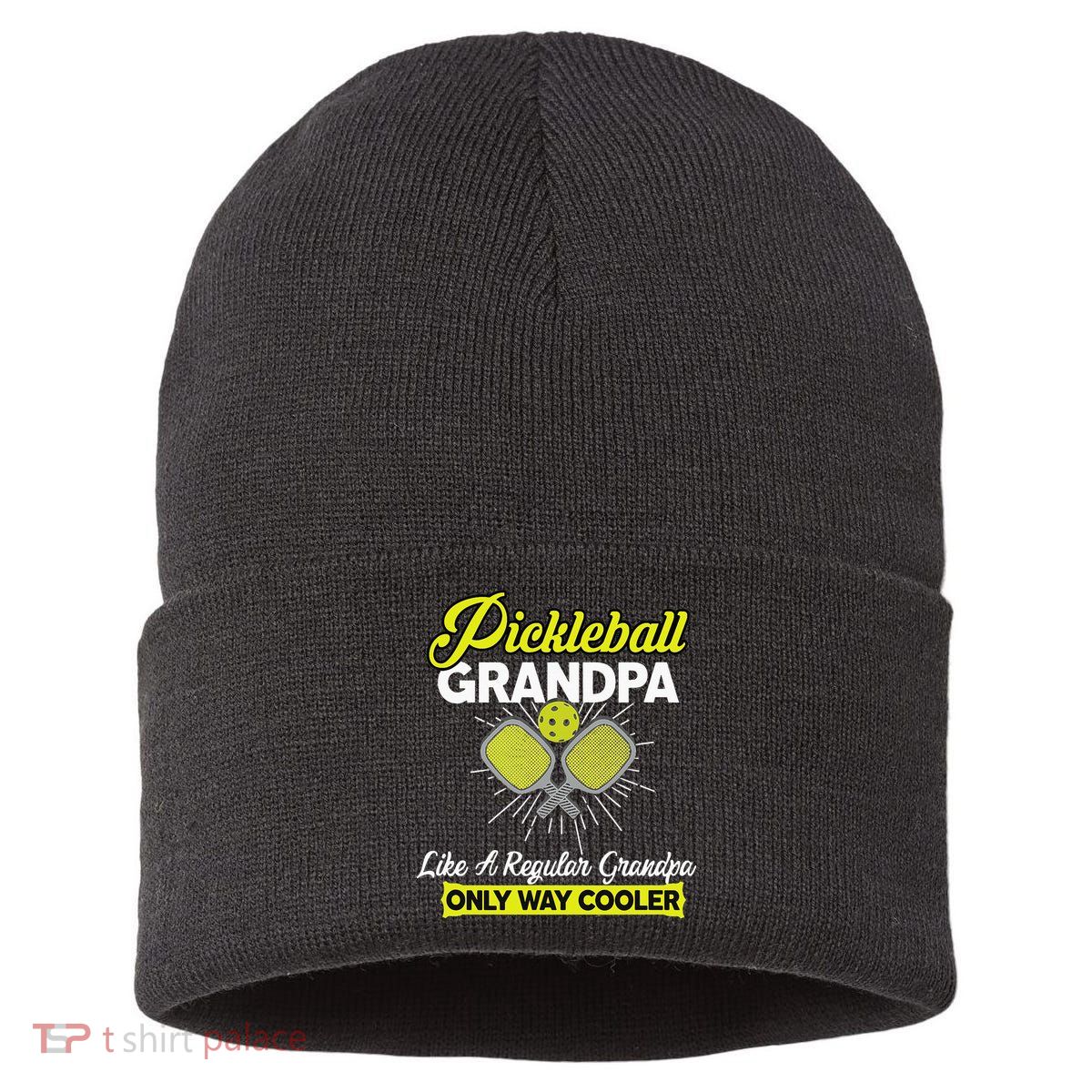 funny Player Pickle Ball Pickleball Grandpa Sustainable Knit Beanie