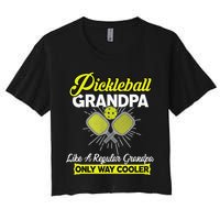 funny Player Pickle Ball Pickleball Grandpa Women's Crop Top Tee