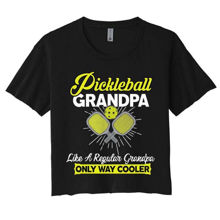 funny Player Pickle Ball Pickleball Grandpa Women's Crop Top Tee
