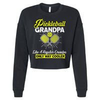 funny Player Pickle Ball Pickleball Grandpa Cropped Pullover Crew