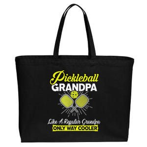 funny Player Pickle Ball Pickleball Grandpa Cotton Canvas Jumbo Tote