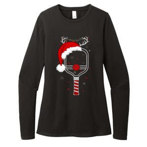 Funny Pickleball Player Christmas Holiday Reindeer Xmas Gift For Xmas Womens CVC Long Sleeve Shirt