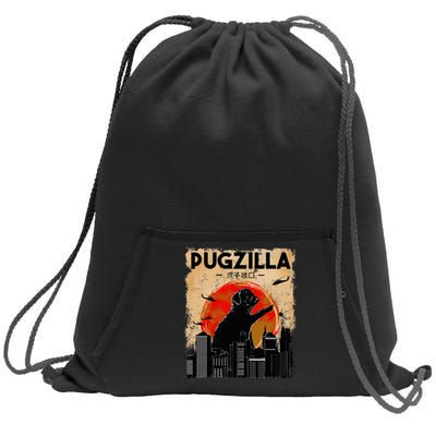 Funny Pug Pugzilla Funny Dog Pug Sweatshirt Cinch Pack Bag