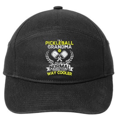 Funny Pickleball Paddle Pickleball Grandma Retro 7-Panel Snapback Hat