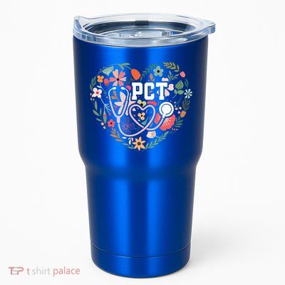 Floral Pct Patient Care Technician Healthcare Worker Gift Tumbler