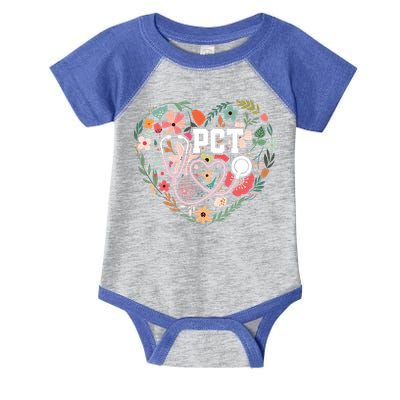 Floral Pct Patient Care Technician Healthcare Worker Gift Infant Baby Jersey Bodysuit