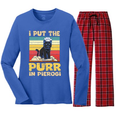 Funny polish pierogi Women's Long Sleeve Flannel Pajama Set 