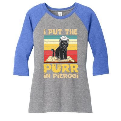 Funny polish pierogi Women's Tri-Blend 3/4-Sleeve Raglan Shirt