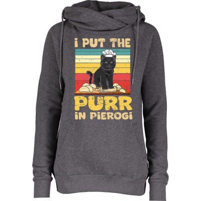 Funny polish pierogi Womens Funnel Neck Pullover Hood