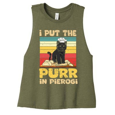 Funny polish pierogi Women's Racerback Cropped Tank