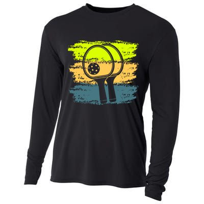 Funny Pickleball Player Paddleball Lover Cooling Performance Long Sleeve Crew