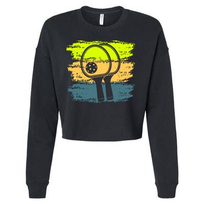 Funny Pickleball Player Paddleball Lover Cropped Pullover Crew