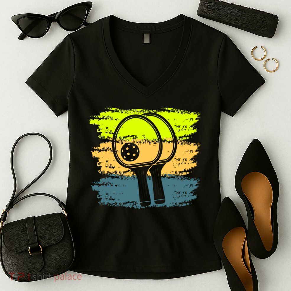 Funny Pickleball Player Paddleball Lover Women's V-Neck T-Shirt