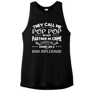 Funny Pop Pop Dad Shirt Valentine Fathers Day Christmas Ladies PosiCharge Tri-Blend Wicking Tank