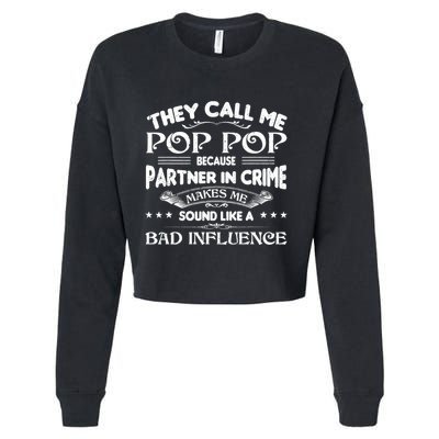 Funny Pop Pop Dad Shirt Valentine Fathers Day Christmas Cropped Pullover Crew
