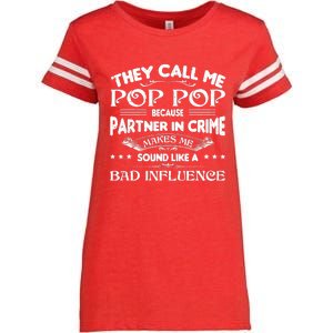 Funny Pop Pop Dad Shirt Valentine Fathers Day Christmas Enza Ladies Jersey Football T-Shirt