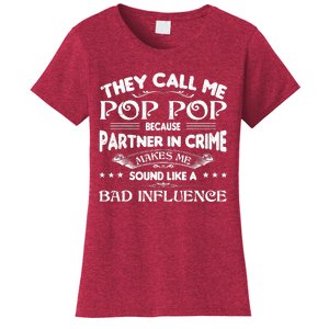 Funny Pop Pop Dad Shirt Valentine Fathers Day Christmas Women's T-Shirt