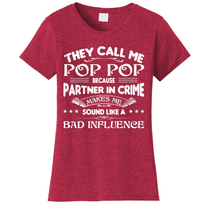 Funny Pop Pop Dad Shirt Valentine Fathers Day Christmas Women's T-Shirt