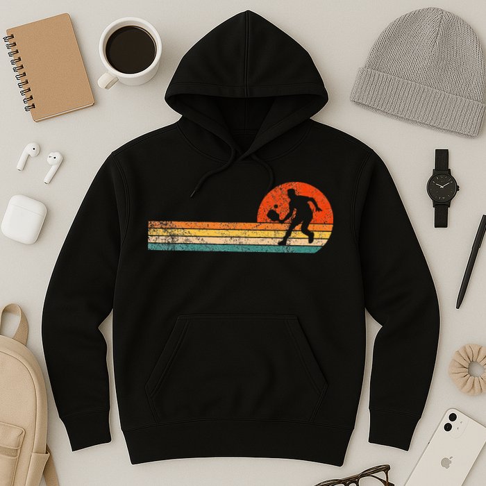 Funny Pickleball Paddle Pickleball Player Dink Retro Vintage Hoodie