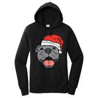 Festive Pitbull Pit Santa Hat Christmas Gift for Dog Lovers Women's Pullover Hoodie