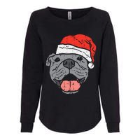 Festive Pitbull Pit Santa Hat Christmas Gift for Dog Lovers Womens California Wash Sweatshirt