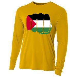 Free Palestine Palestine Flag Support Cooling Performance Long Sleeve Crew