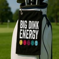 Funny Pickleball Paddle Big Dink Energy Dinking Pickle Ball Golf Towel