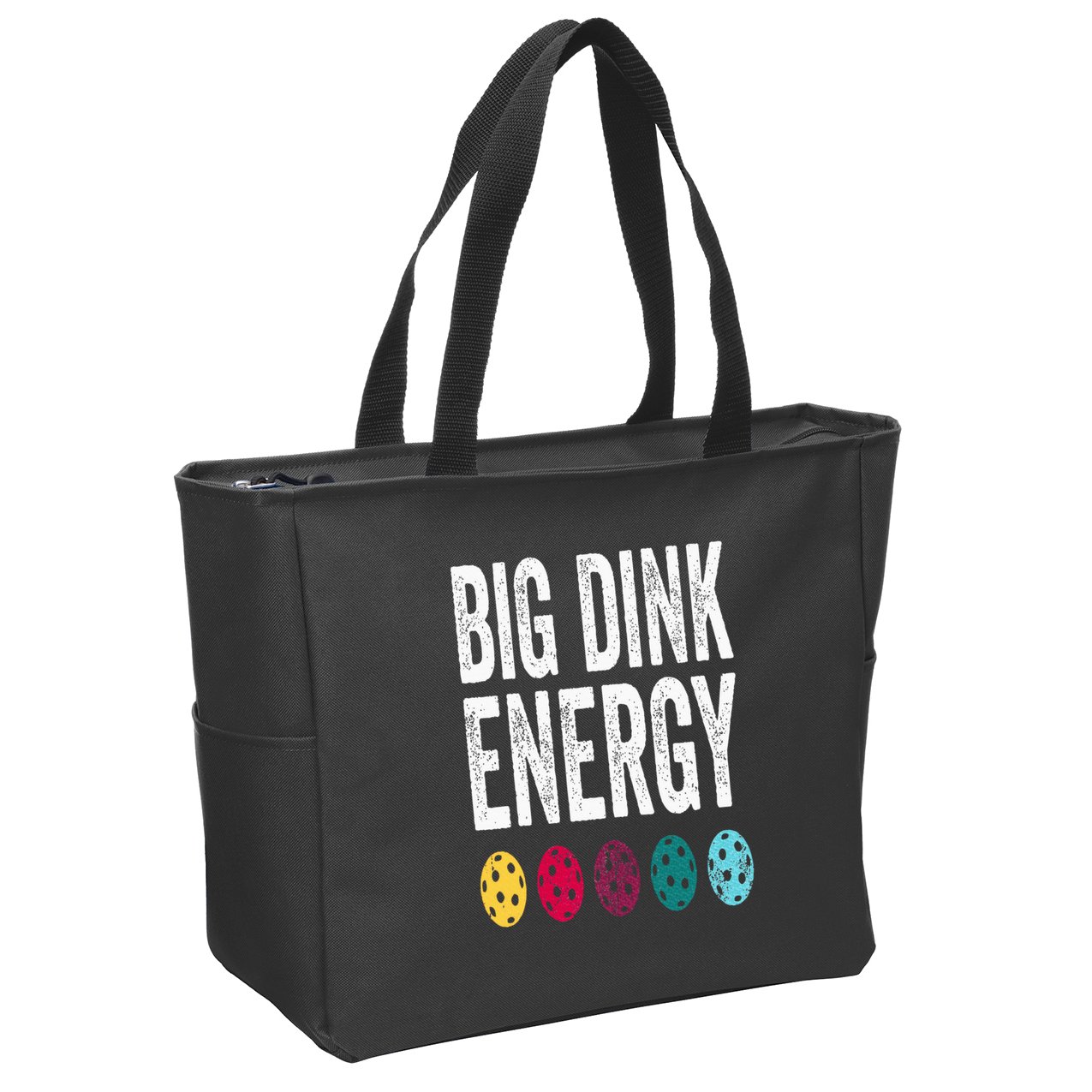 Funny Pickleball Paddle Big Dink Energy Dinking Pickle Ball Zip Tote Bag