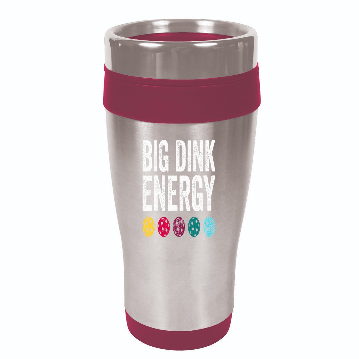 Funny Pickleball Paddle Big Dink Energy Dinking Pickle Ball 16oz Travel Tumbler