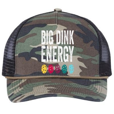 Funny Pickleball Paddle Big Dink Energy Dinking Pickle Ball Retro Rope Trucker Hat Cap