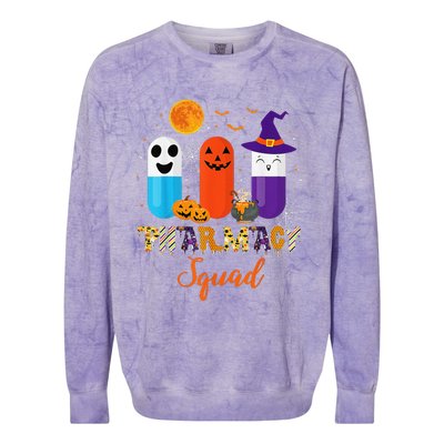 Funny Pills Pharmacy Pharmacist Squad Halloween Costume Colorblast Crewneck Sweatshirt