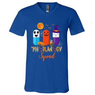 Funny Pills Pharmacy Pharmacist Squad Halloween Costume V-Neck T-Shirt