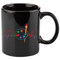 Funny Paint Palette Brush Artist Painter Gift 11oz C Handle Ceramic Mug