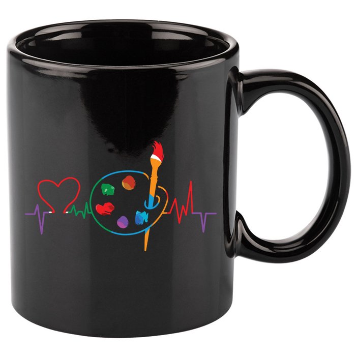 Funny Paint Palette Brush Artist Painter Gift 11oz C Handle Ceramic Mug