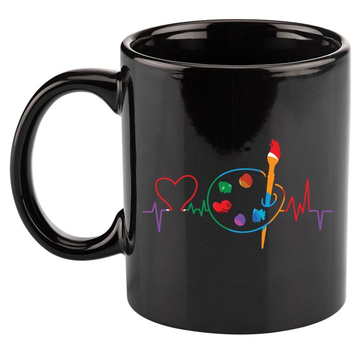 Funny Paint Palette Brush Artist Painter Gift 11oz C Handle Ceramic Mug