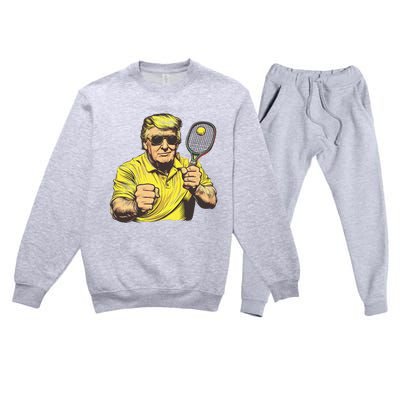 Funny President Pickleball Lovers Political Premium Crewneck Sweatsuit Set