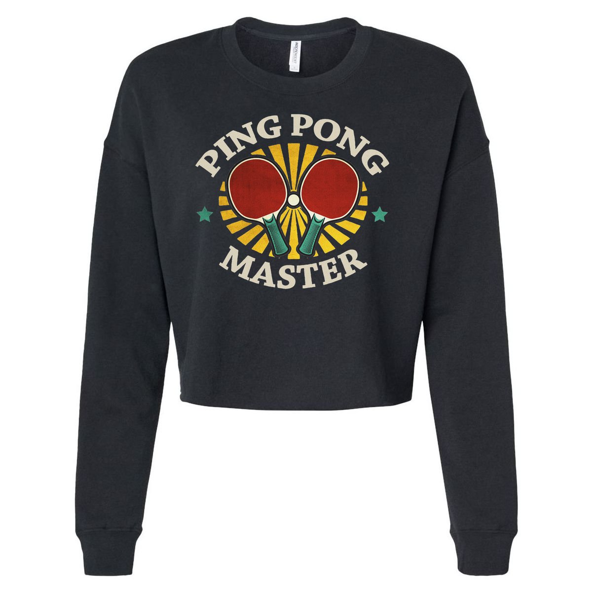 Funny Ping Pong Master Gift Table Tennis Players Cropped Pullover Crew