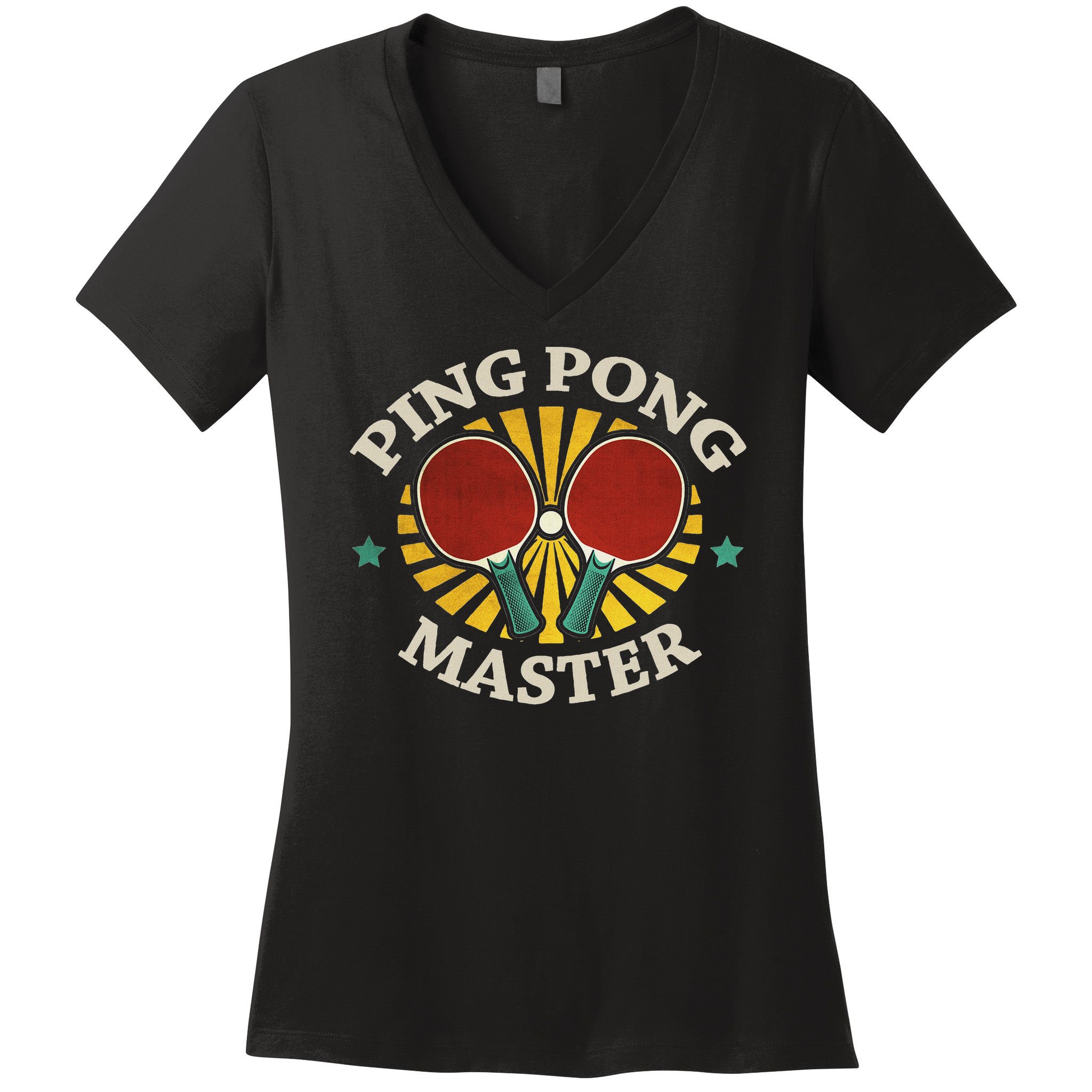 Funny Ping Pong Master Gift Table Tennis Players Women's V-Neck T-Shirt