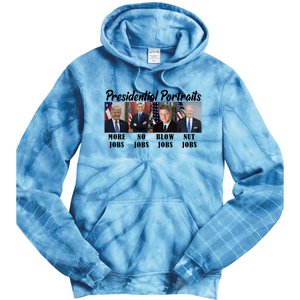 Funny Presidential Portraits Trump More Jobs Biden Nut Jobs Tie Dye Hoodie