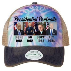 Funny Presidential Portraits Trump More Jobs Biden Nut Jobs Legacy Tie Dye Trucker Hat