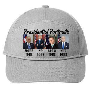 Funny Presidential Portraits Trump More Jobs Biden Nut Jobs 7-Panel Snapback Hat