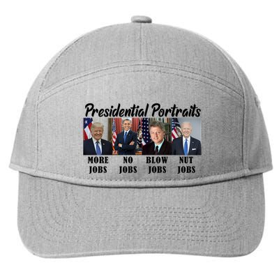 Funny Presidential Portraits Trump More Jobs Biden Nut Jobs 7-Panel Snapback Hat