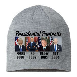 Funny Presidential Portraits Trump More Jobs Biden Nut Jobs Sustainable Beanie