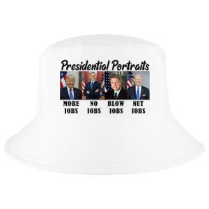 Funny Presidential Portraits Trump More Jobs Biden Nut Jobs Cool Comfort Performance Bucket Hat