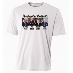 Funny Presidential Portraits Trump More Jobs Biden Nut Jobs Cooling Performance Crew T-Shirt