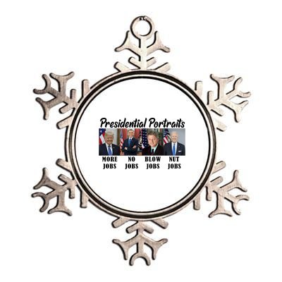 Funny Presidential Portraits Trump More Jobs Biden Nut Jobs Metallic Star Ornament