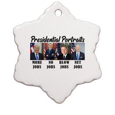 Funny Presidential Portraits Trump More Jobs Biden Nut Jobs Ceramic Star Ornament